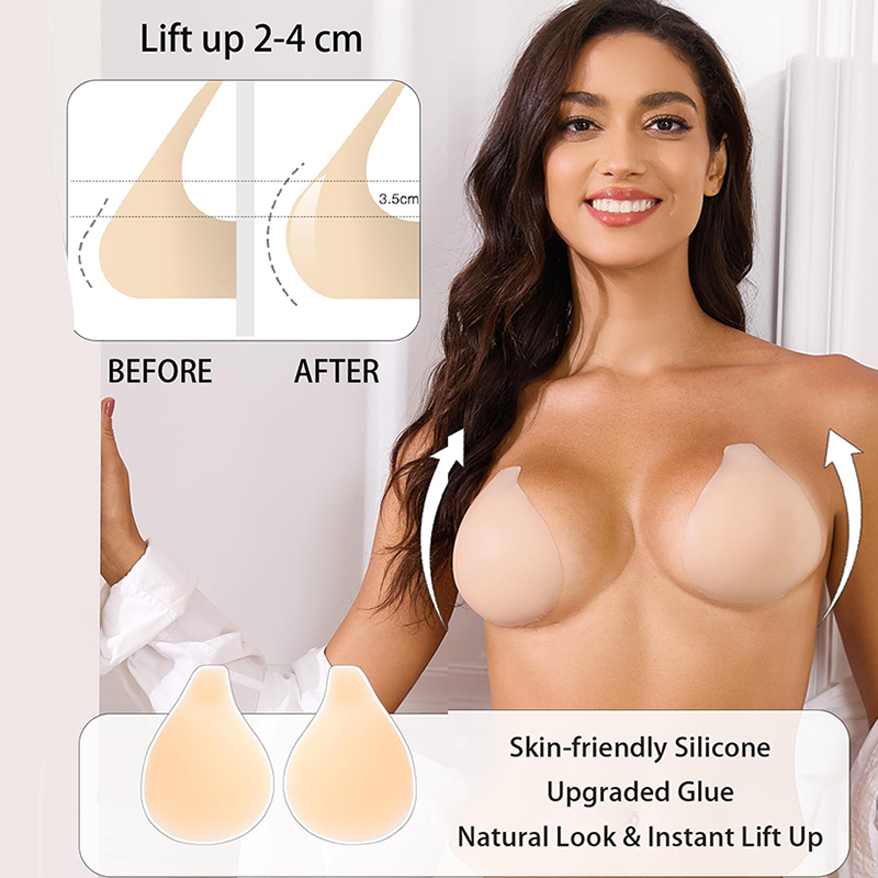 Backless Bra Sticky - 1/2 Pairs Vrouwen Kleverige Beha Push