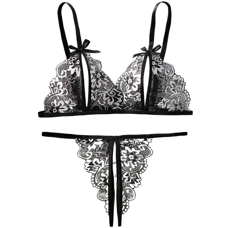 Sheer Bra Lace - Zwart Hot Crotchless Sexy Vrouwen Kanten