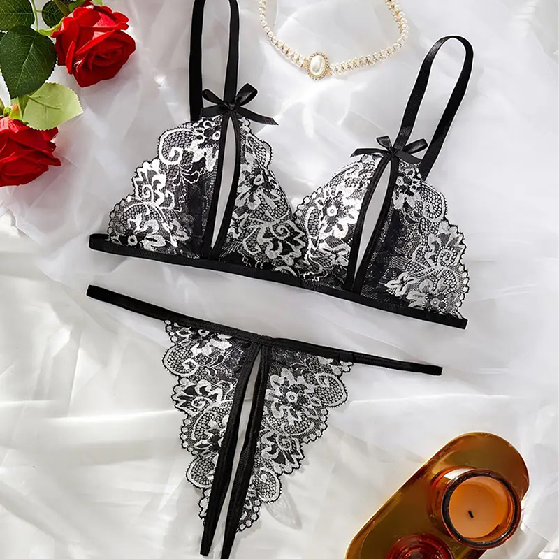 Zwart Hot Crotchless Sexy Vrou - Sheer Bra Lace recensie en prijs