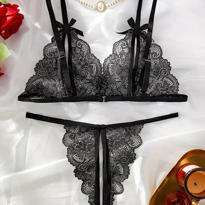 Zwart Hot Crotchless Sexy Vrou - Sheer Bra Lace recensie en prijs